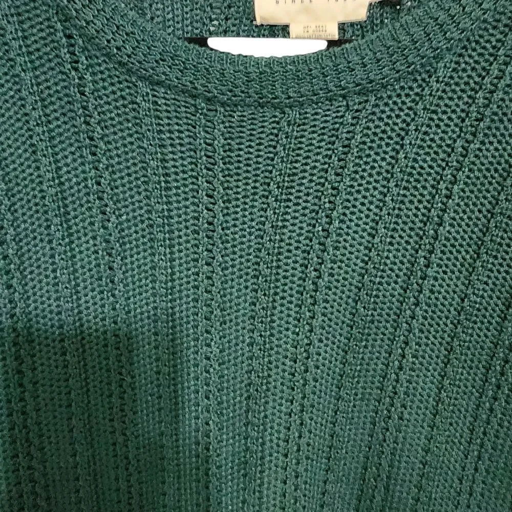 Vintage Eddie Bauer Mens Sweater L Green Fisherman Grandpa Outdoors 100% Cotton